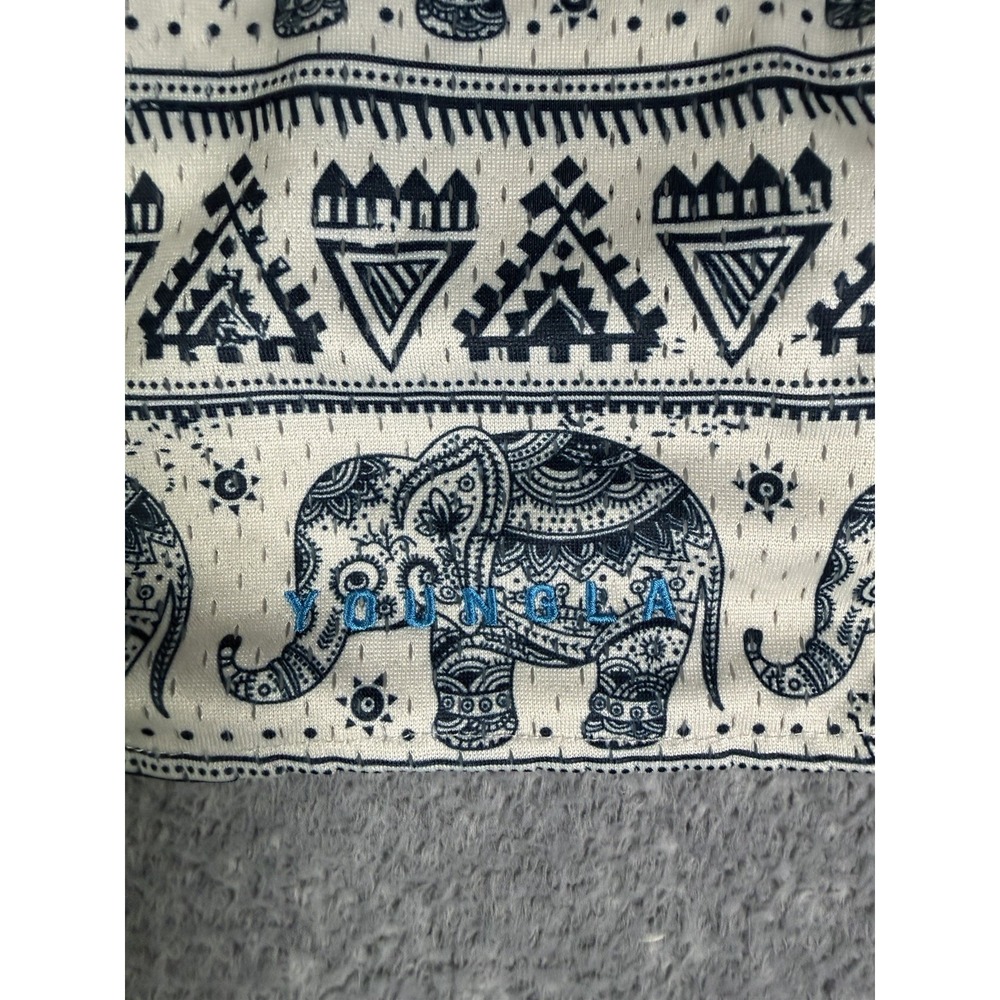 YOUNG LA Shorts Men's Small 4" Inseam Elephant Asian Tribal All Over Print Mesh - Picture 4 of 8